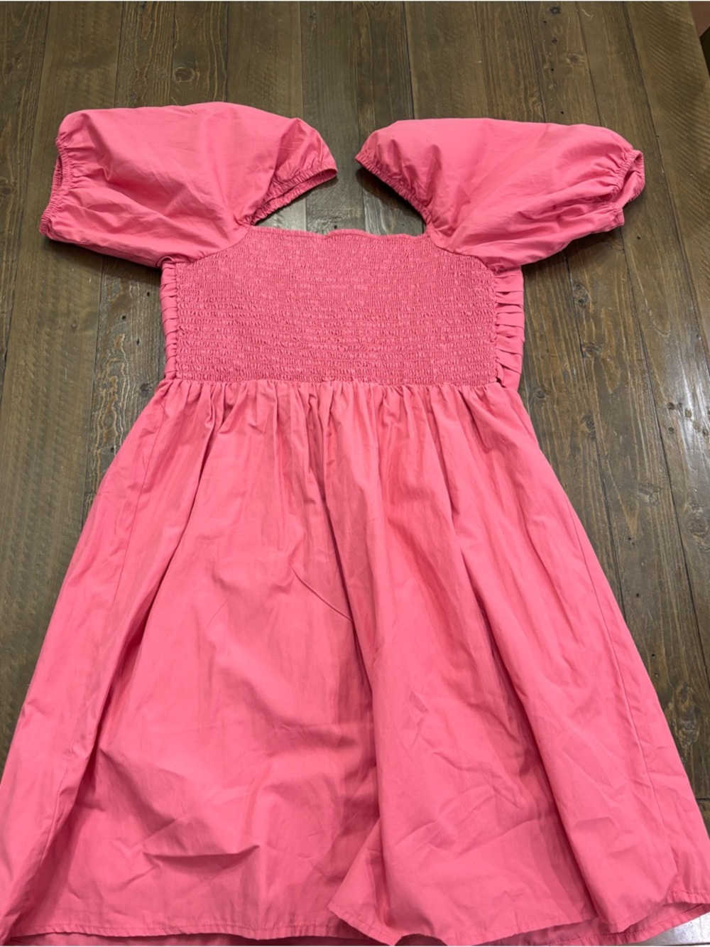 Altar'd State Coral Pink Puff-Sleeve Mini Dress - Picture 2 of 6